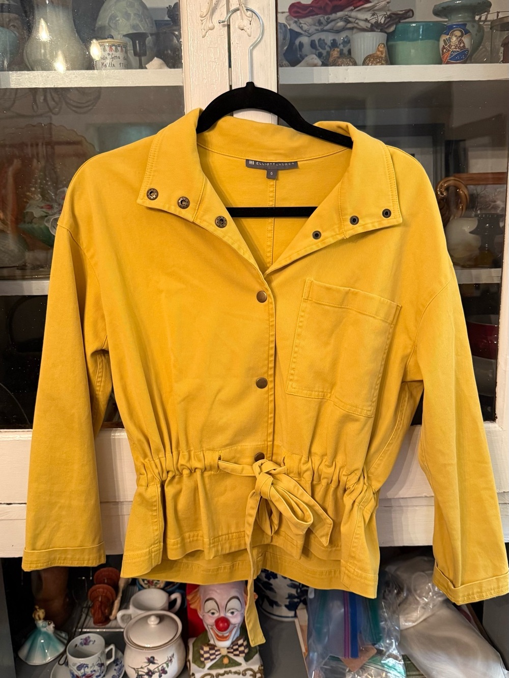 Elliott Lauren Mustard Yellow Drawstring Utility Jacket